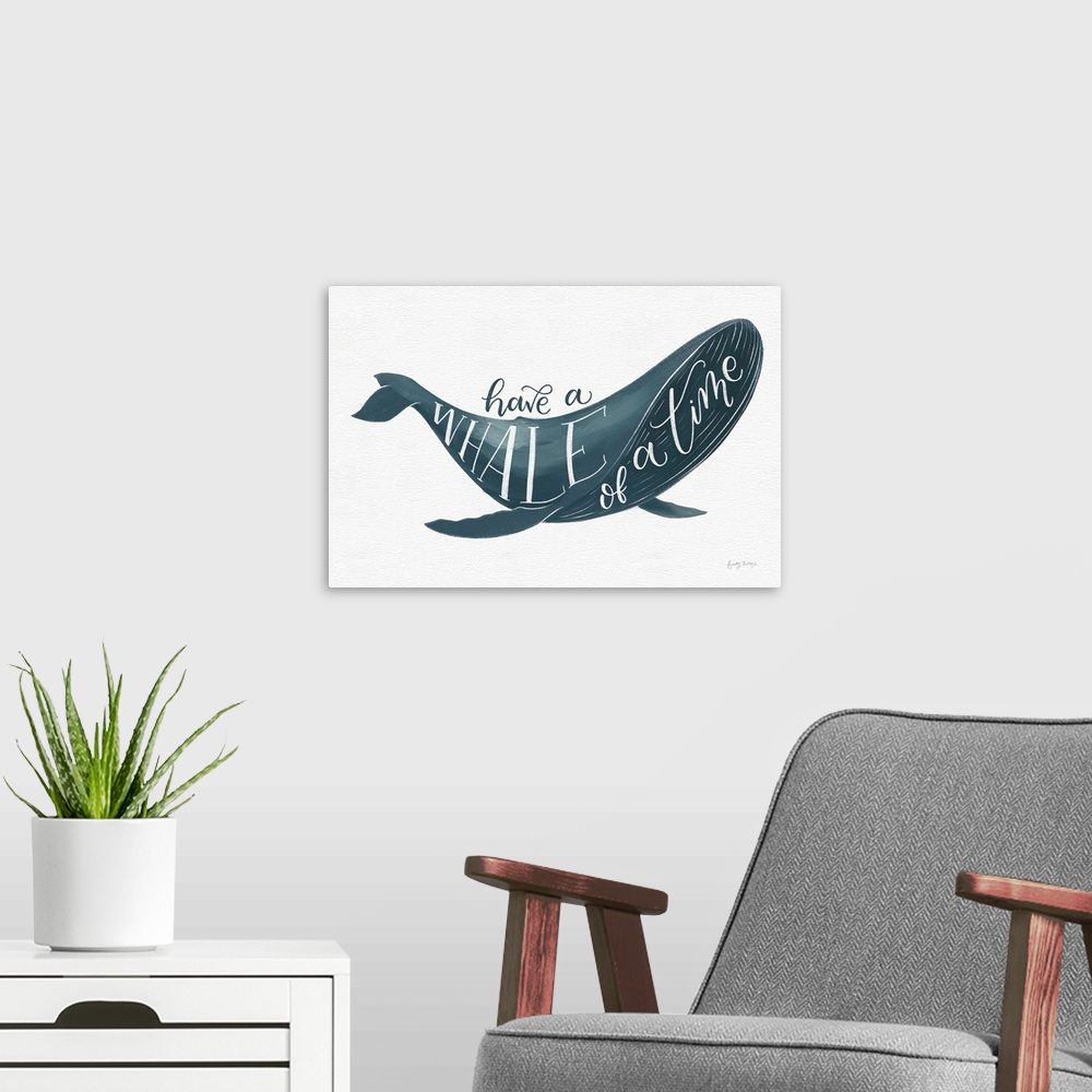 A modern room featuring Whale Of A Time