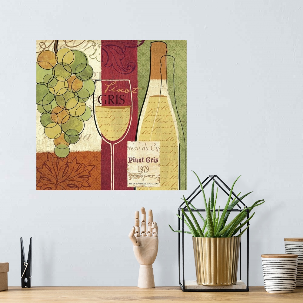 A bohemian room featuring Wine and Grapes II