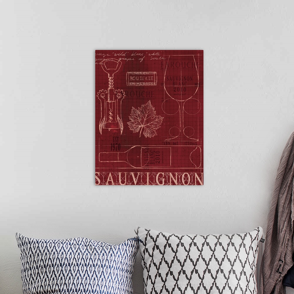 A bohemian room featuring Wine Blueprint IV