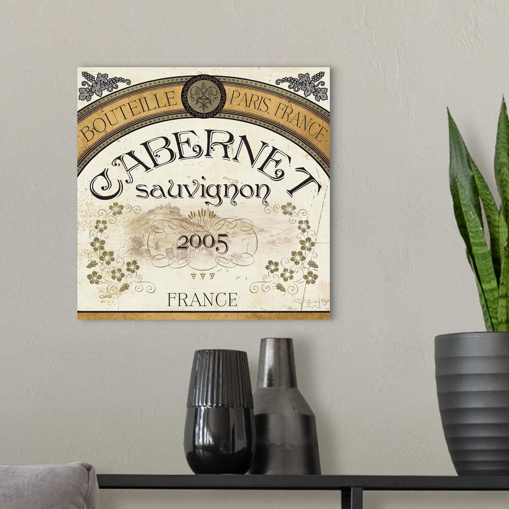 A modern room featuring Wine Labels I