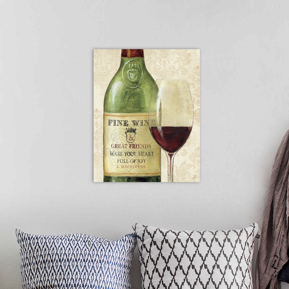 A bohemian room featuring Wine Quotes I