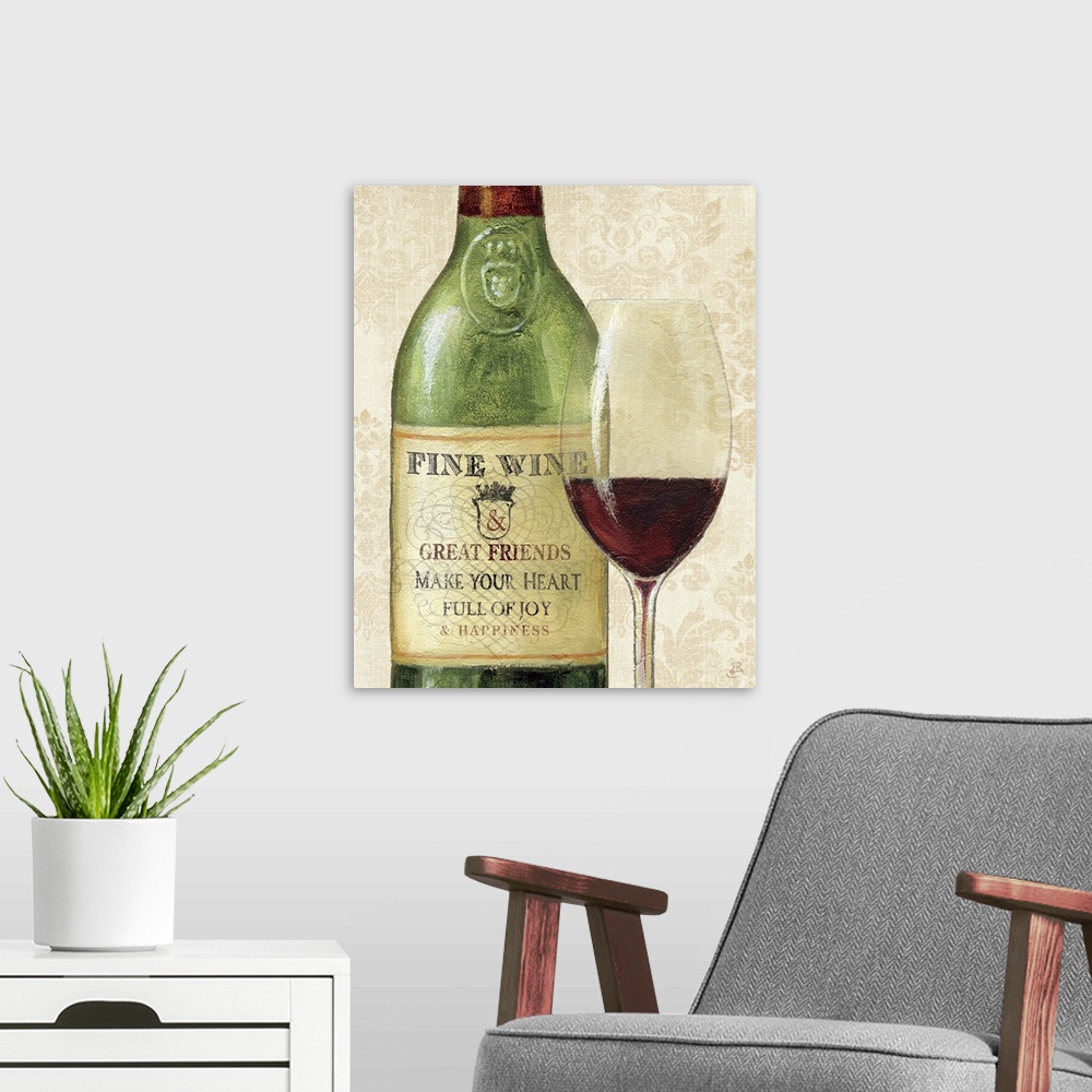 A modern room featuring Wine Quotes I
