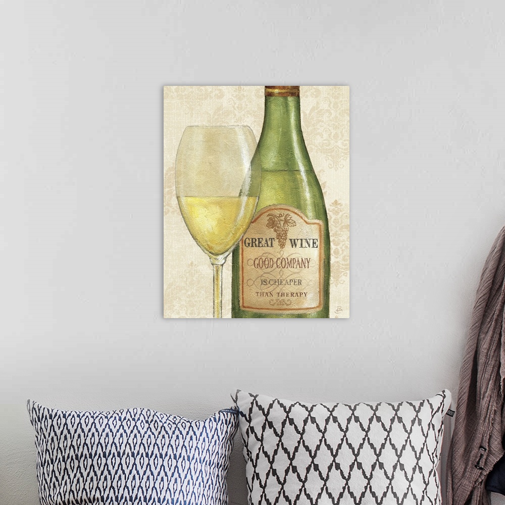 A bohemian room featuring Wine Quotes II