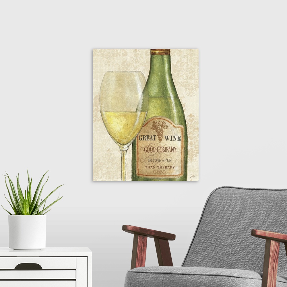 A modern room featuring Wine Quotes II
