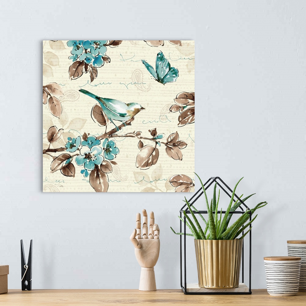 A bohemian room featuring Wing Prints III