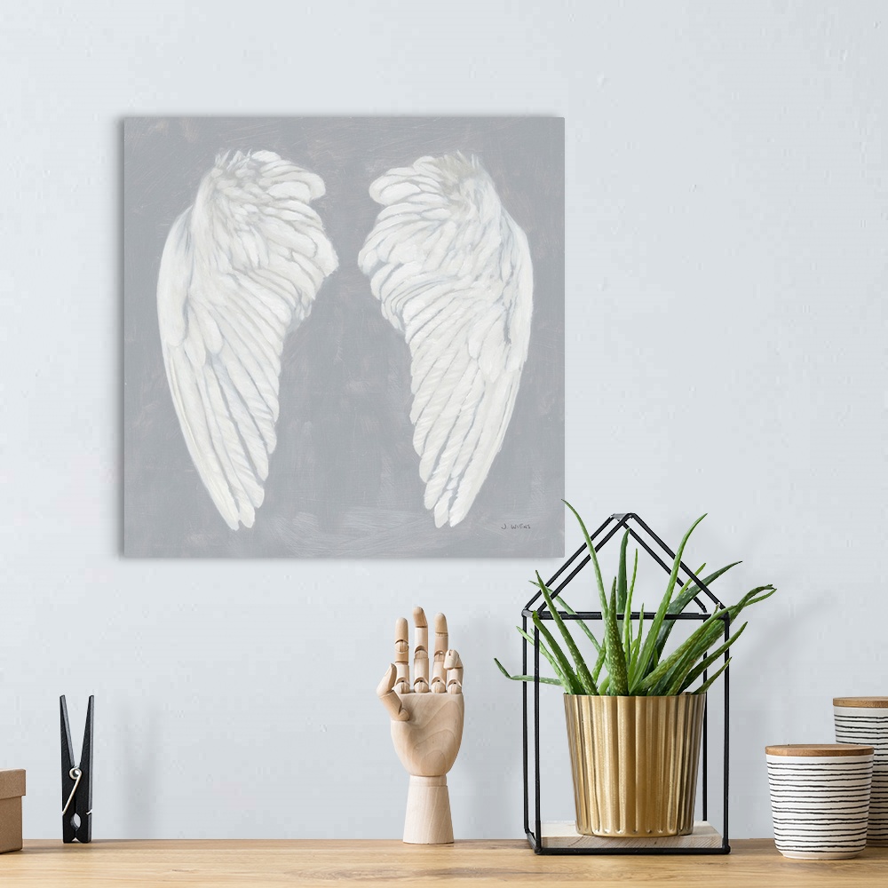 A bohemian room featuring Wings I On Gray Flipped