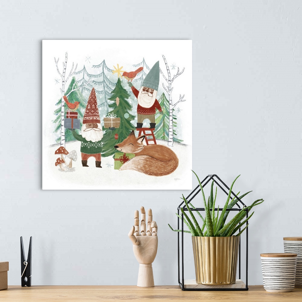 A bohemian room featuring Woodland Gnomes VI