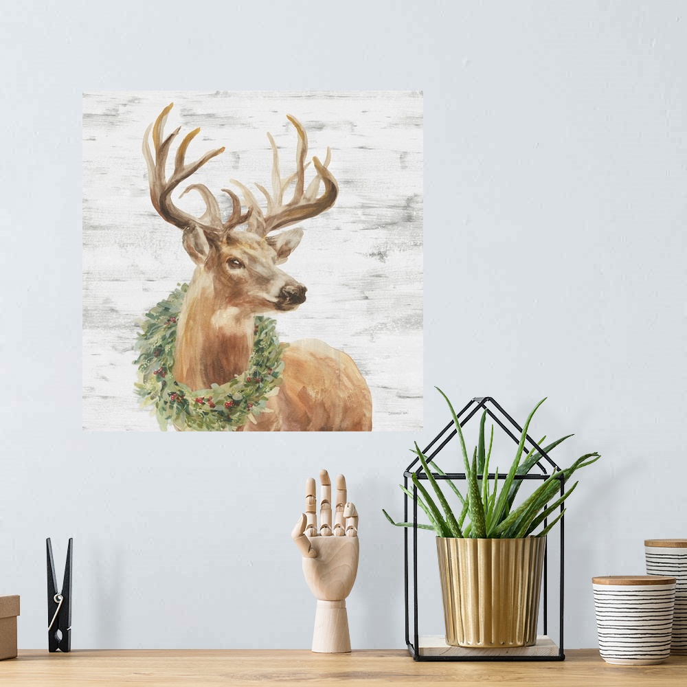 A bohemian room featuring Woodland Holidays Stag Gray