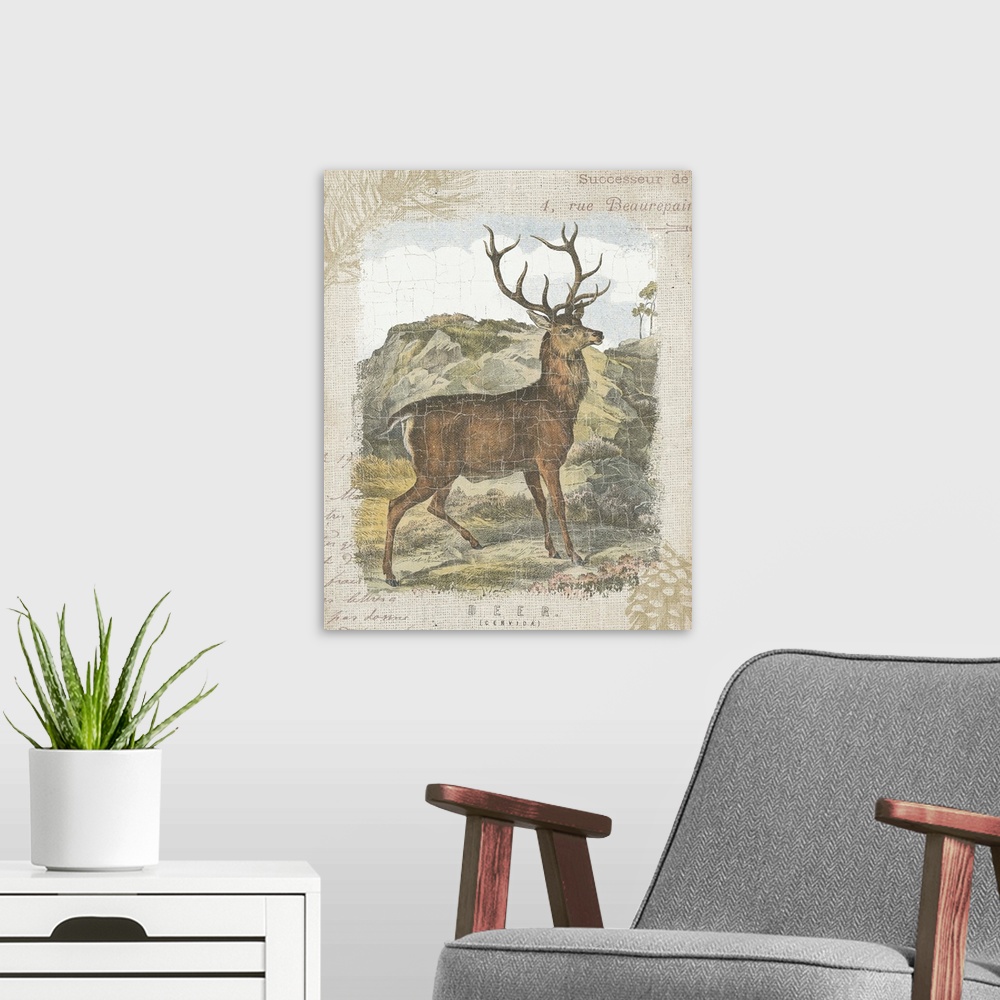 A modern room featuring Woodland Stag I