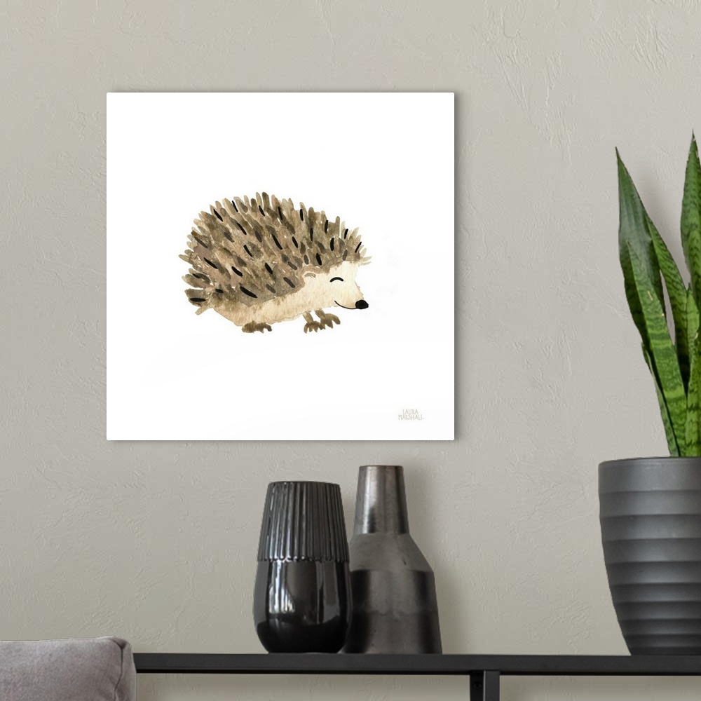 A modern room featuring Woodland Whimsy Hedgehog