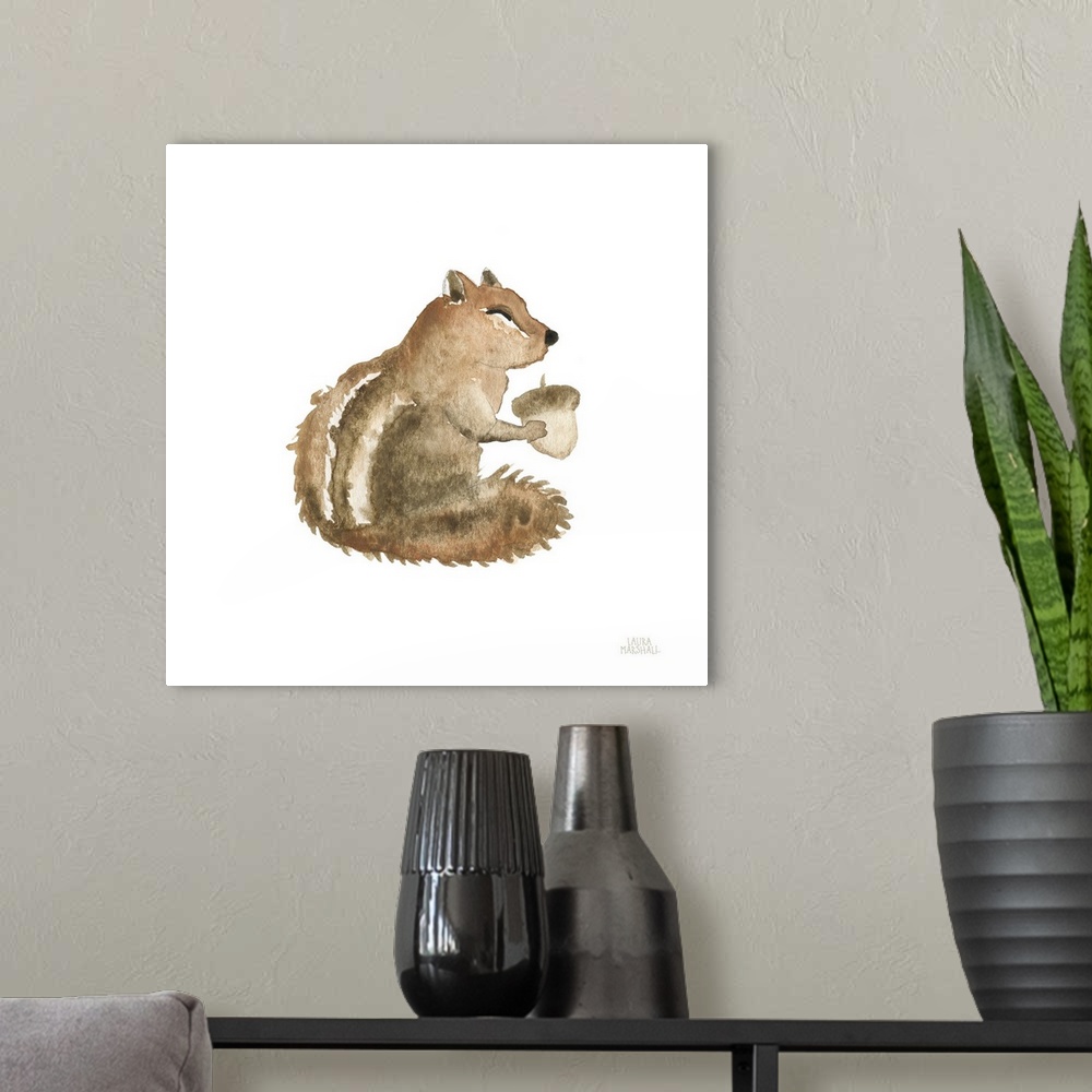 A modern room featuring Woodland Whimsy Squirrel