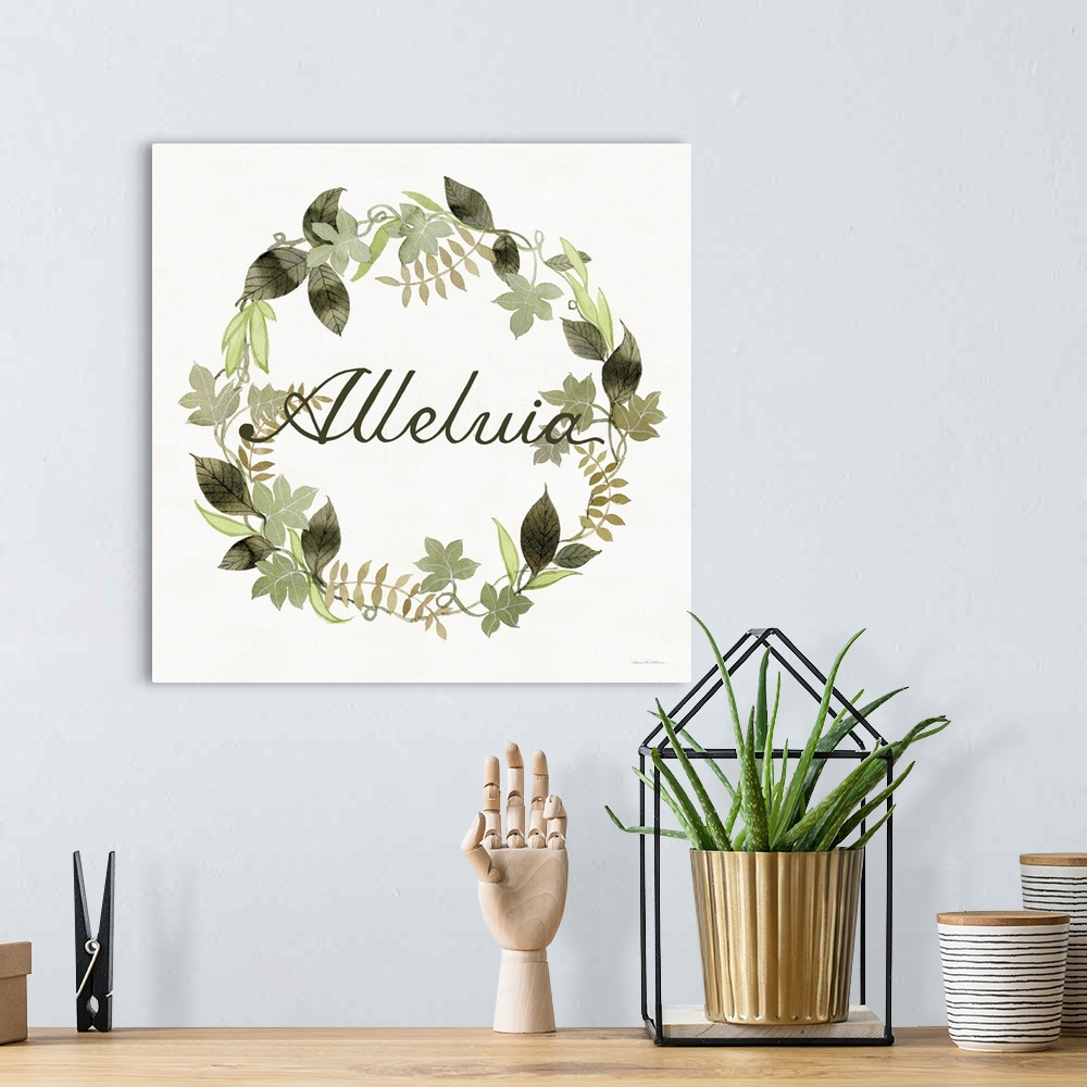 A bohemian room featuring Wreath with Words III