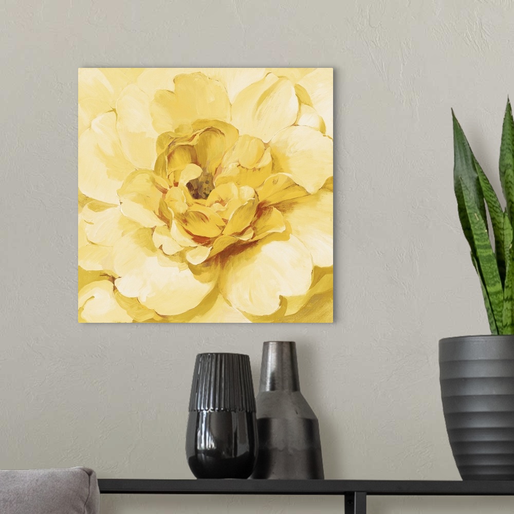 A modern room featuring Yellow Peony