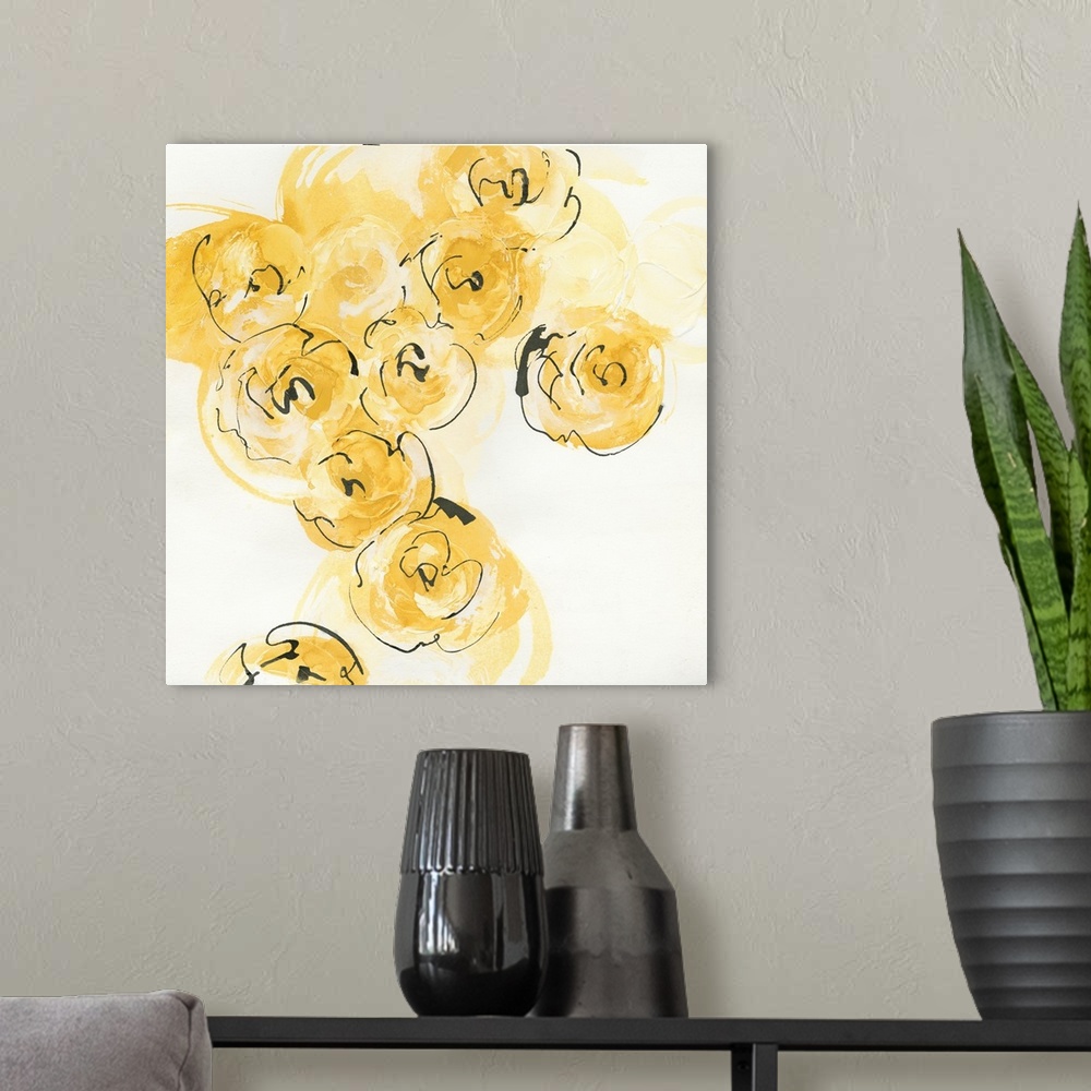 A modern room featuring Yellow Roses Anew I