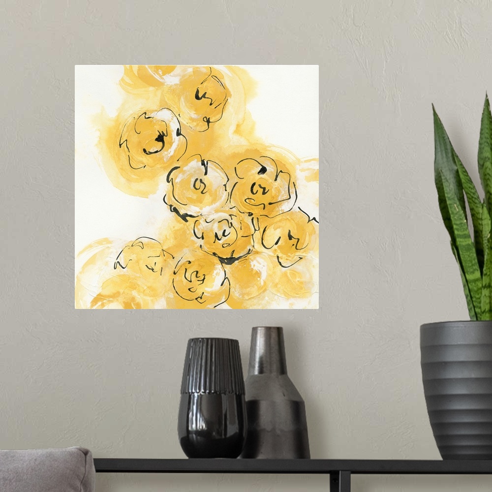 A modern room featuring Yellow Roses Anew II