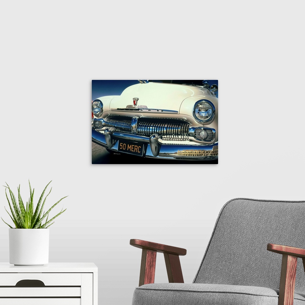 A modern room featuring '50 Ford Mercury