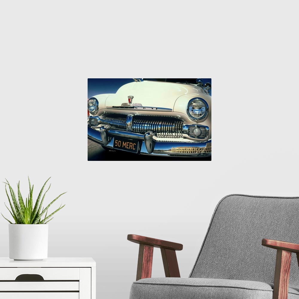 A modern room featuring '50 Ford Mercury