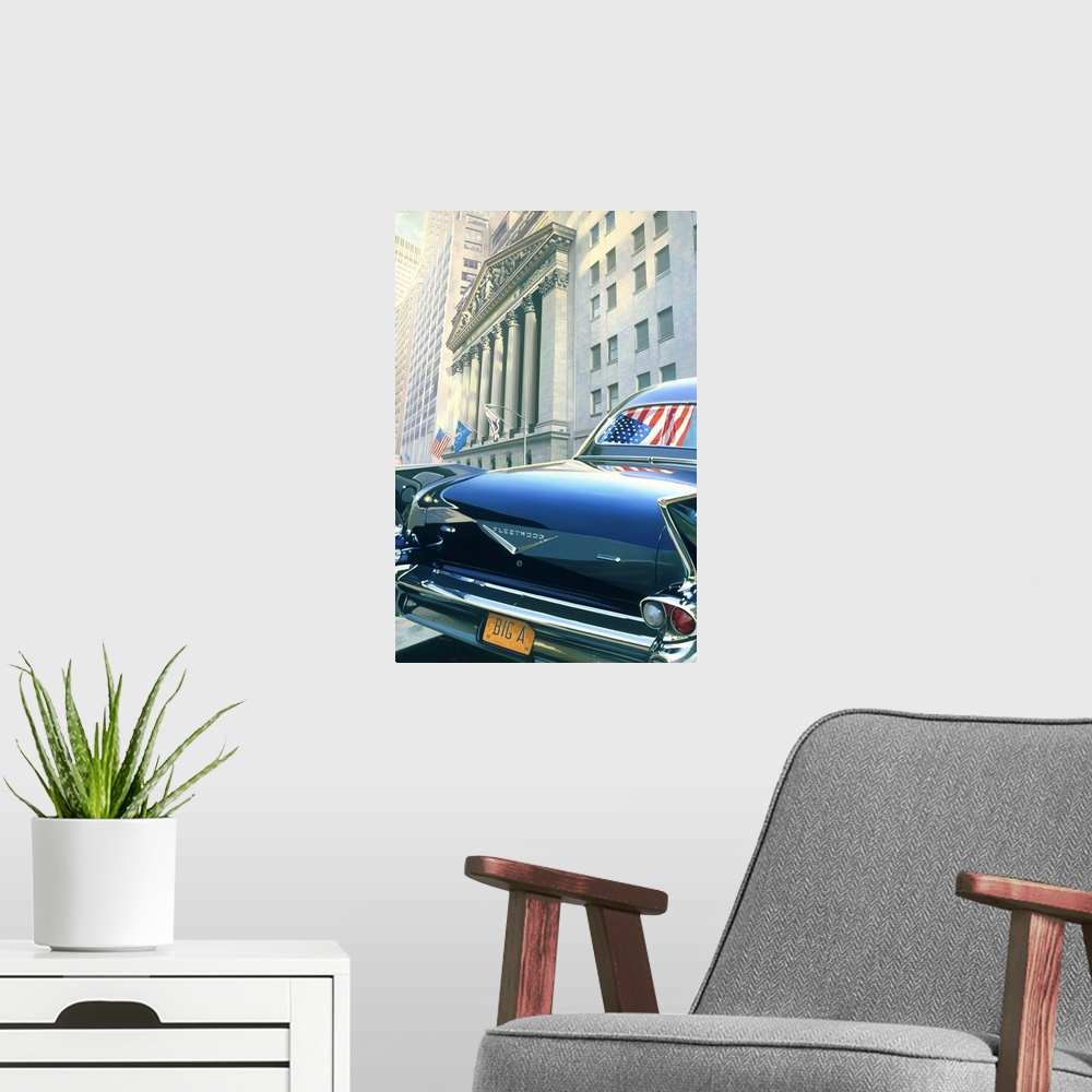 A modern room featuring '59 Cadillac Fleetwood Bougham