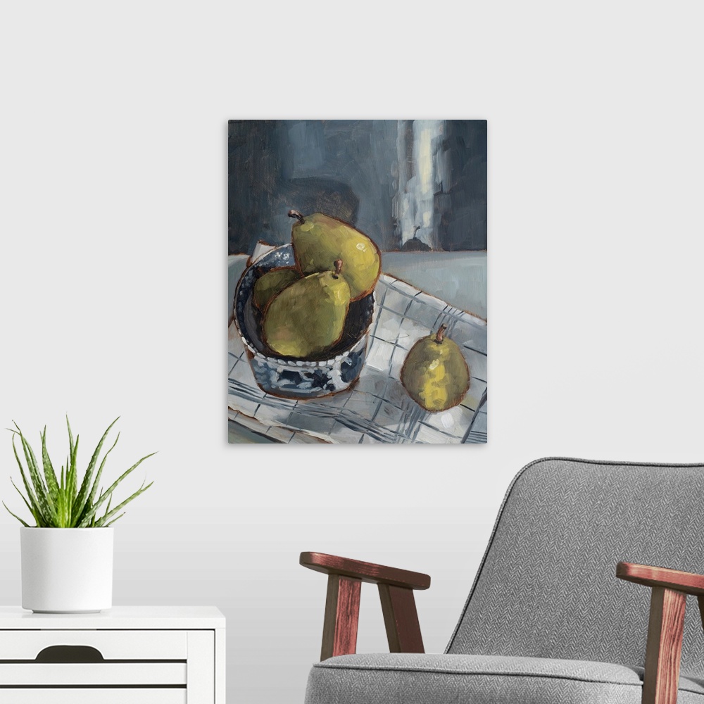 A modern room featuring A Dish Of Fruit I
