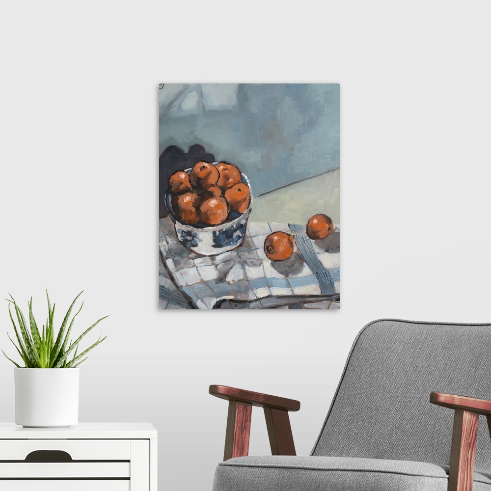 A modern room featuring A Dish Of Fruit III