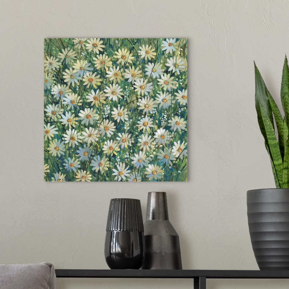 A modern room featuring A Field Of Daisies II
