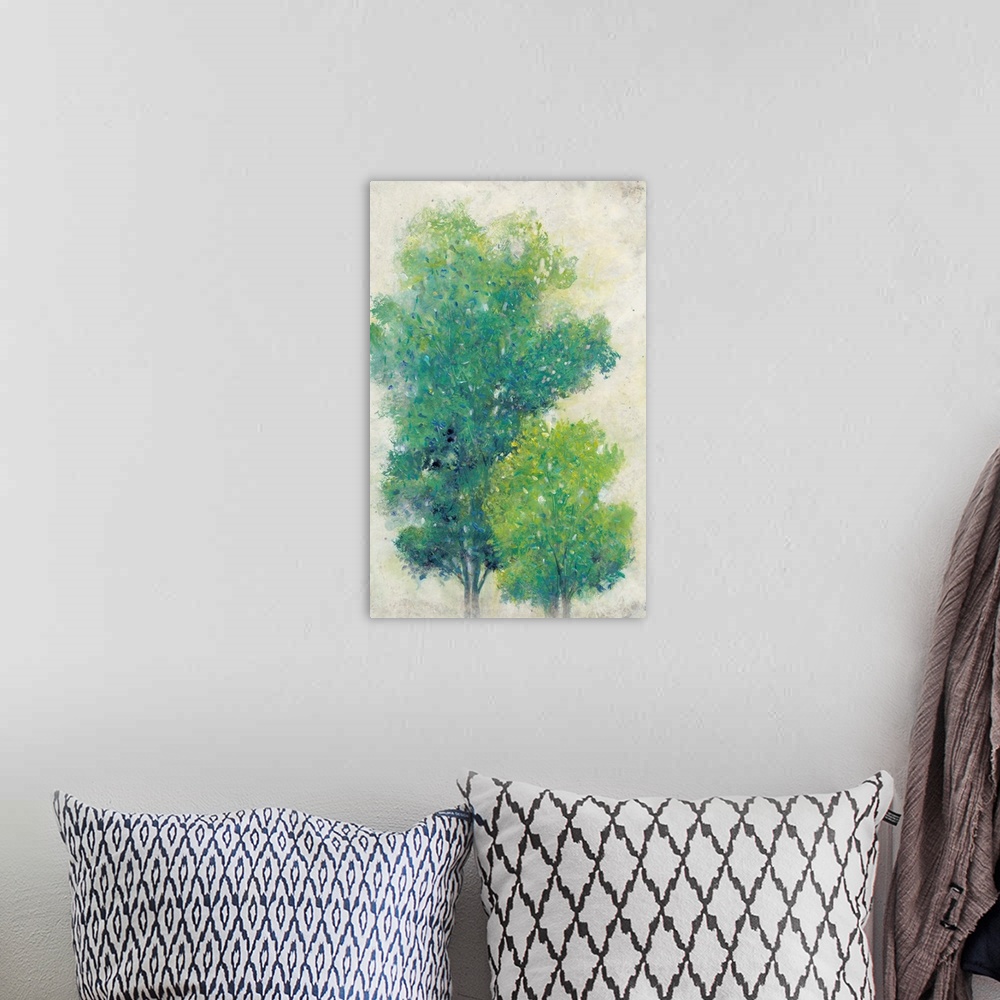 A bohemian room featuring A Pair of Trees I