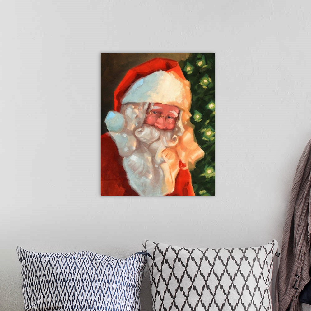 A bohemian room featuring A Portrait of Santa
