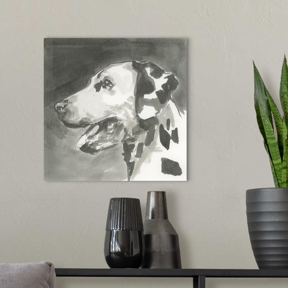 A modern room featuring A Very Neutral Modern Dog V