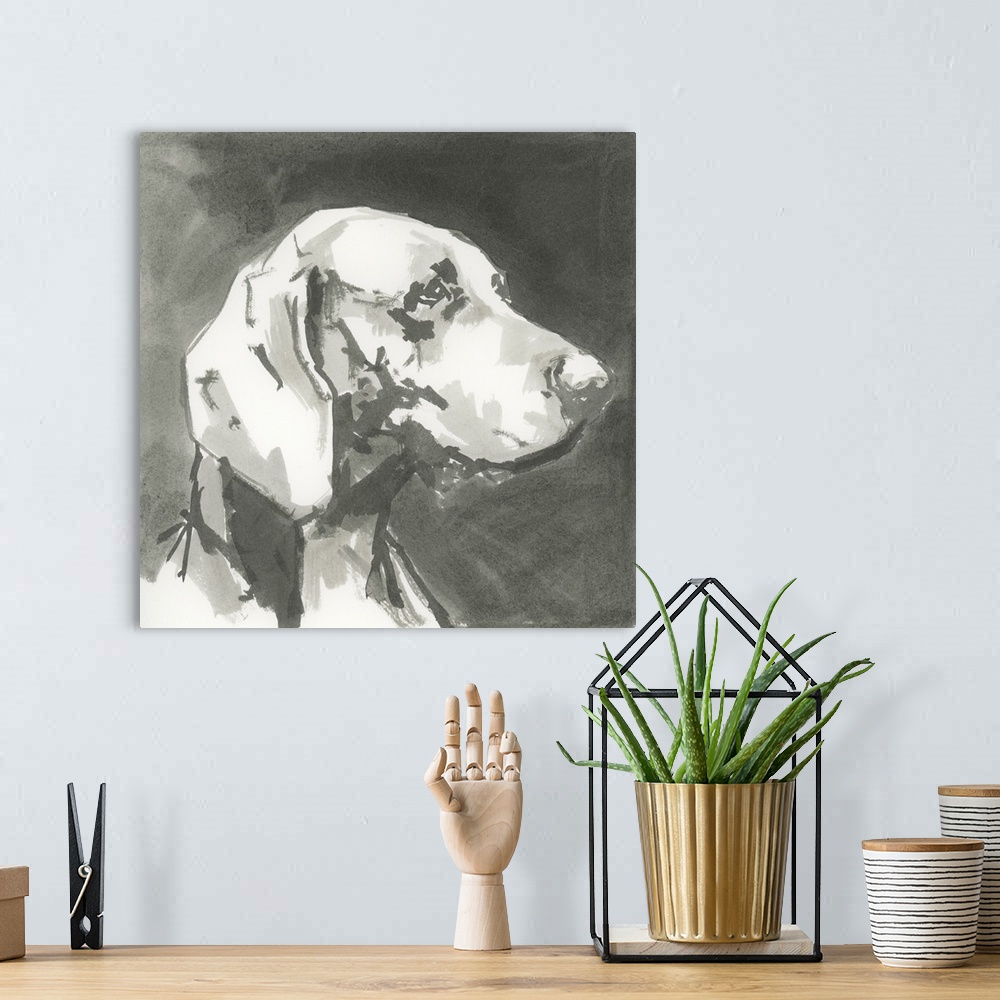 A bohemian room featuring A Very Neutral Modern Dog XII