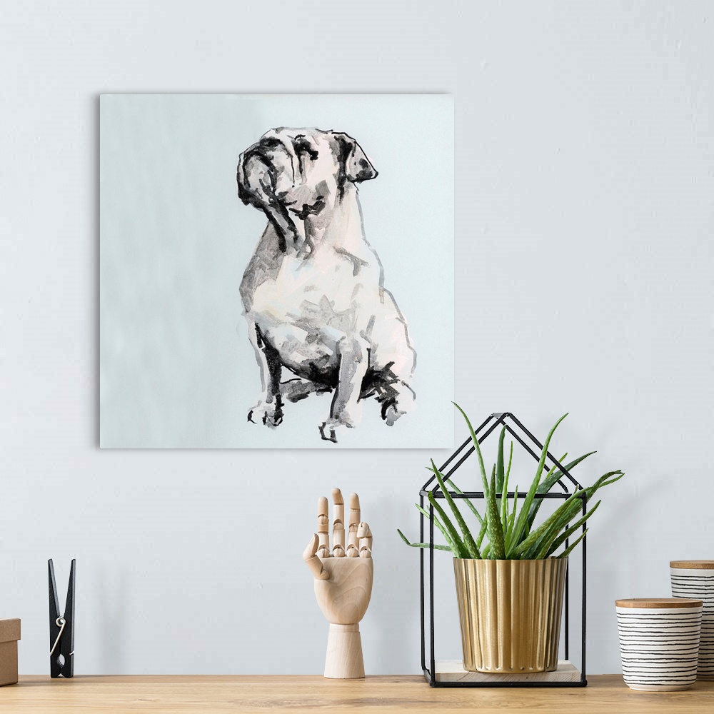 A bohemian room featuring A Very Pastel Modern Dog II