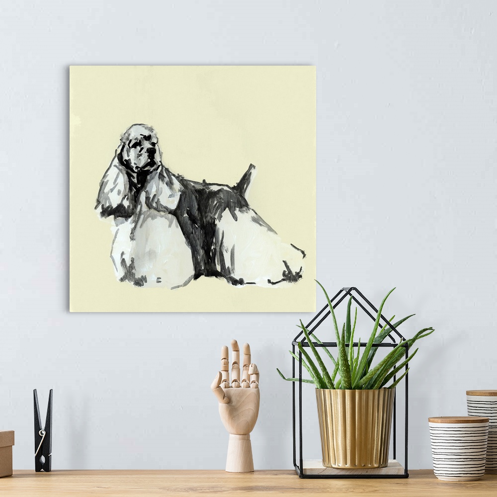 A bohemian room featuring A Very Pastel Modern Dog VII