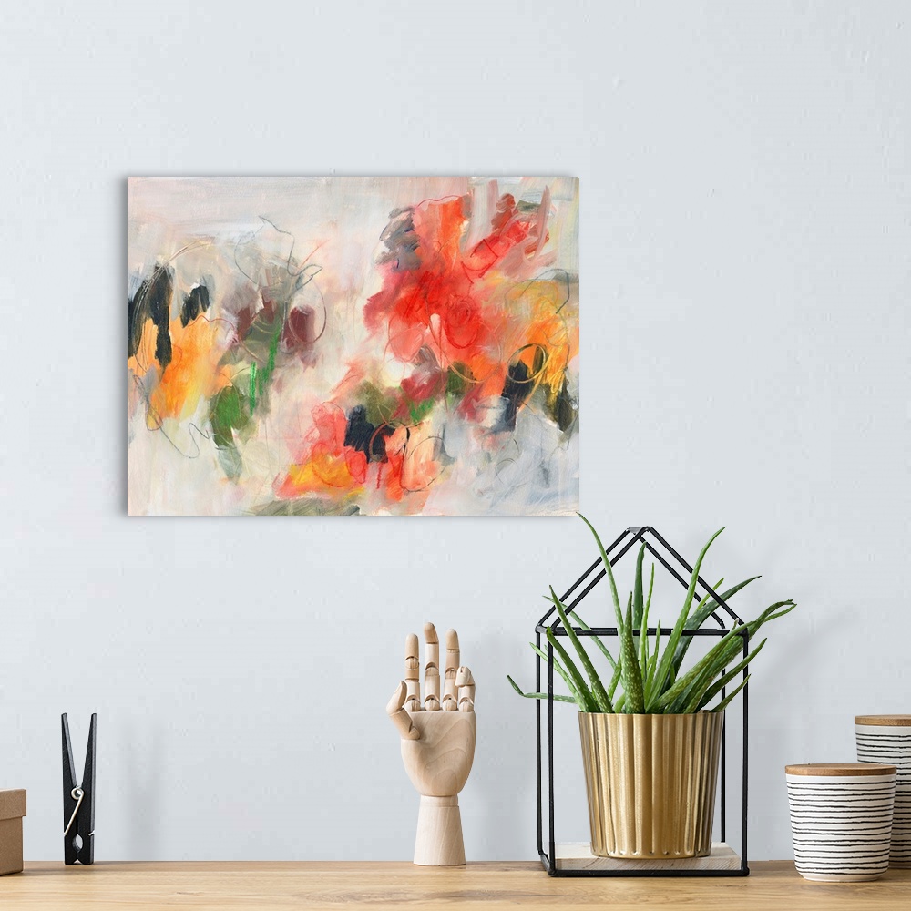 A bohemian room featuring Abstract Floral Delight II