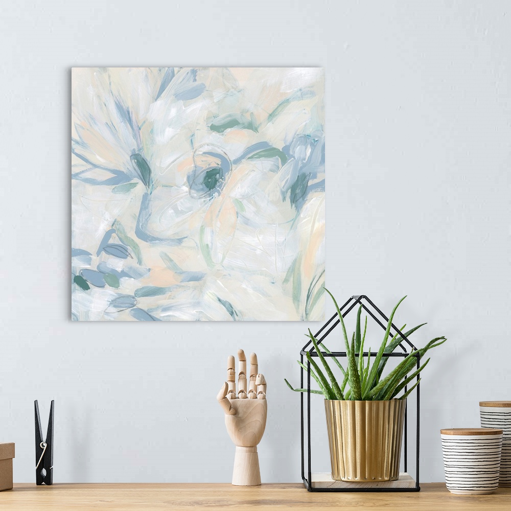 A bohemian room featuring Abstract Flower Fresco I