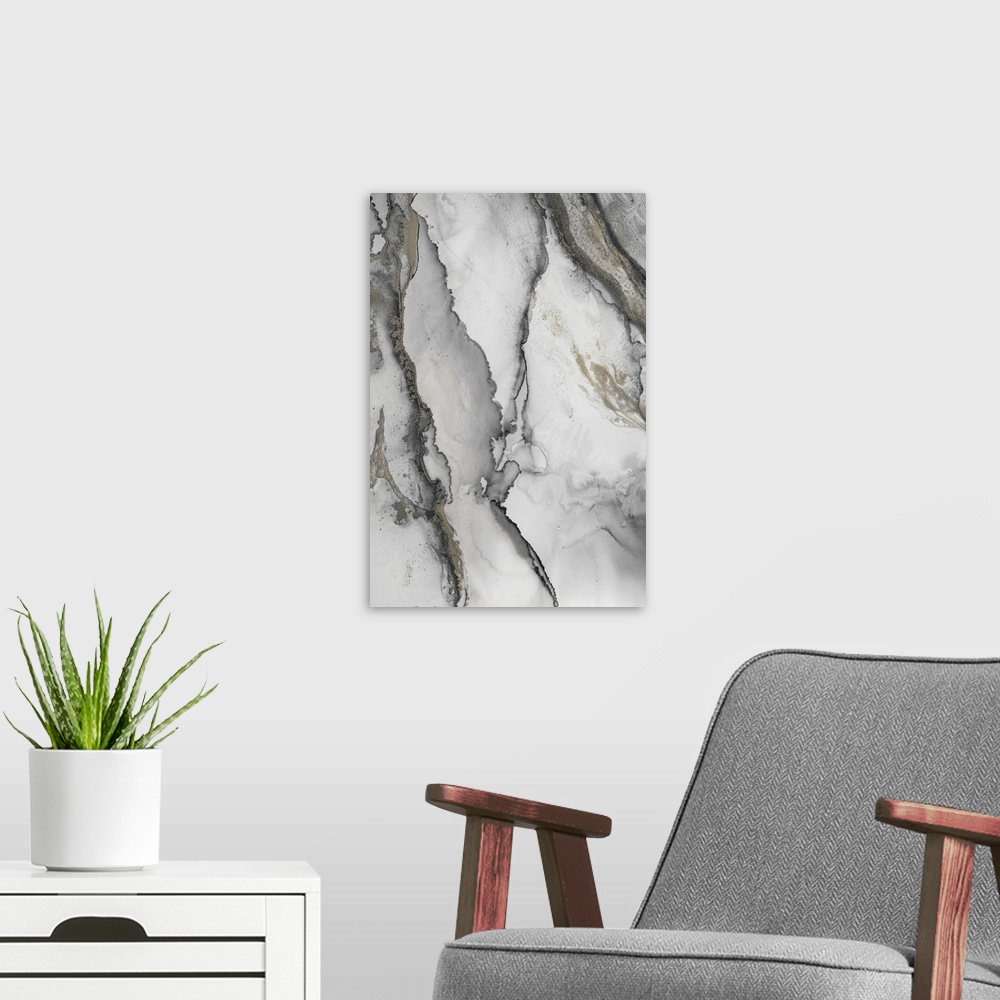 A modern room featuring Abstract Ink Fantasy I