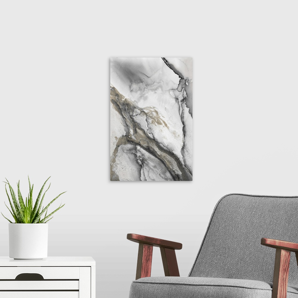A modern room featuring Abstract Ink Fantasy II