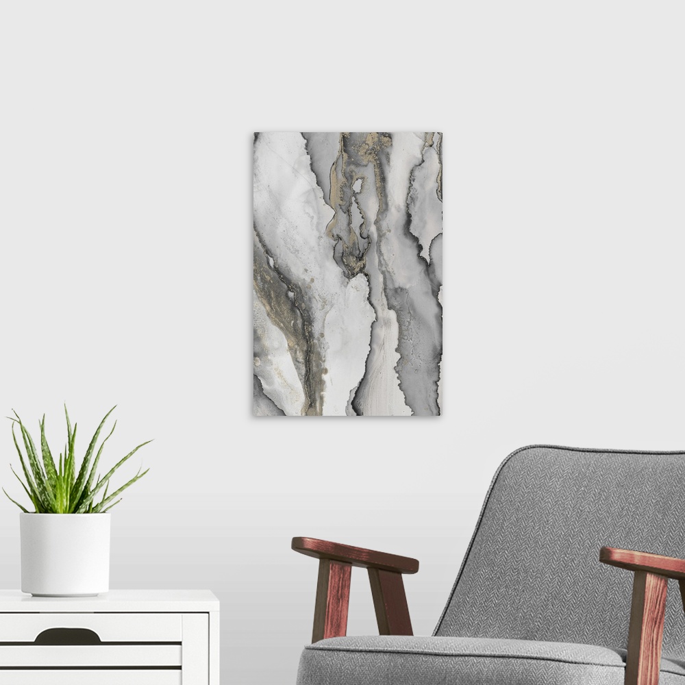A modern room featuring Abstract Ink Fantasy III