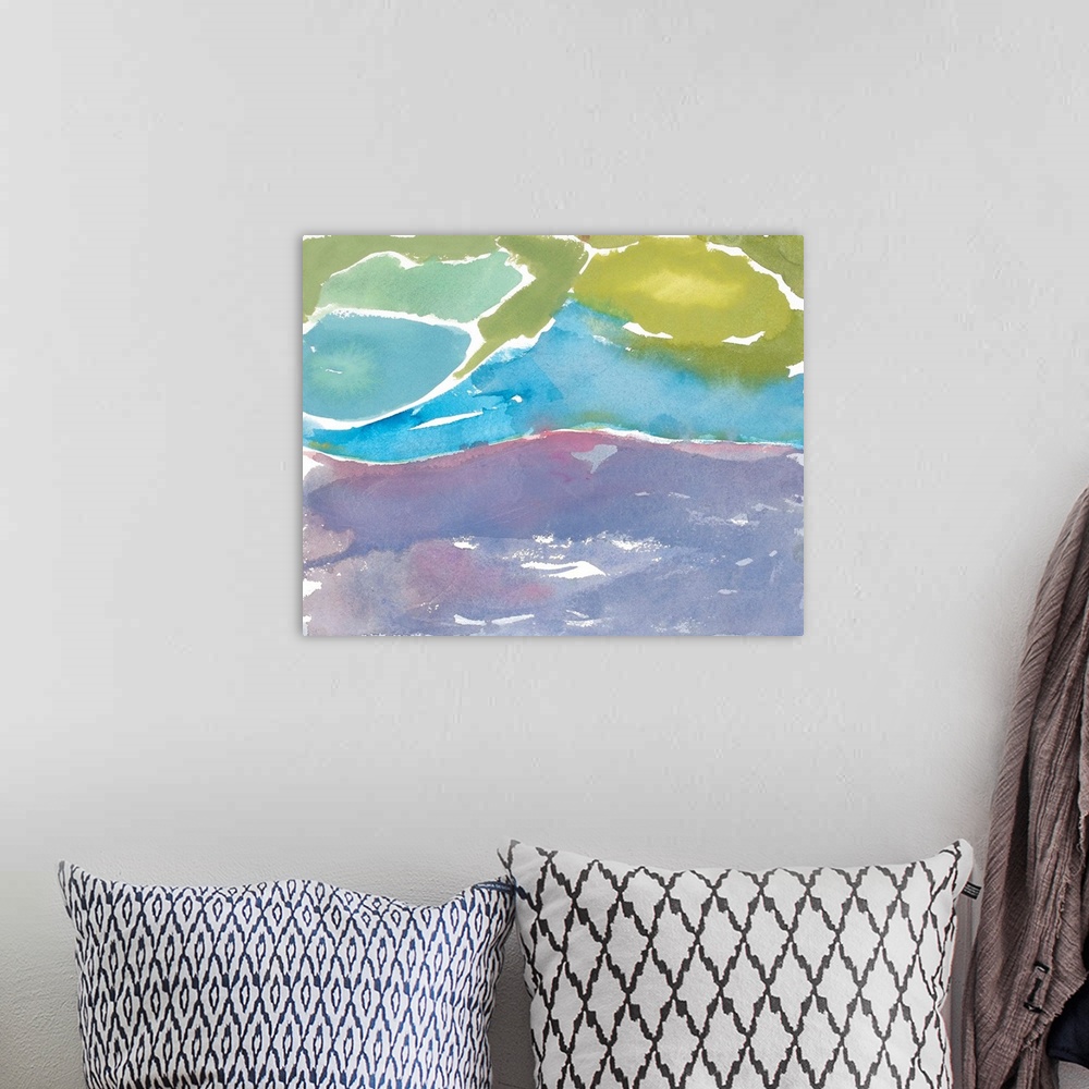 A bohemian room featuring Abstract Italian Landscape IV