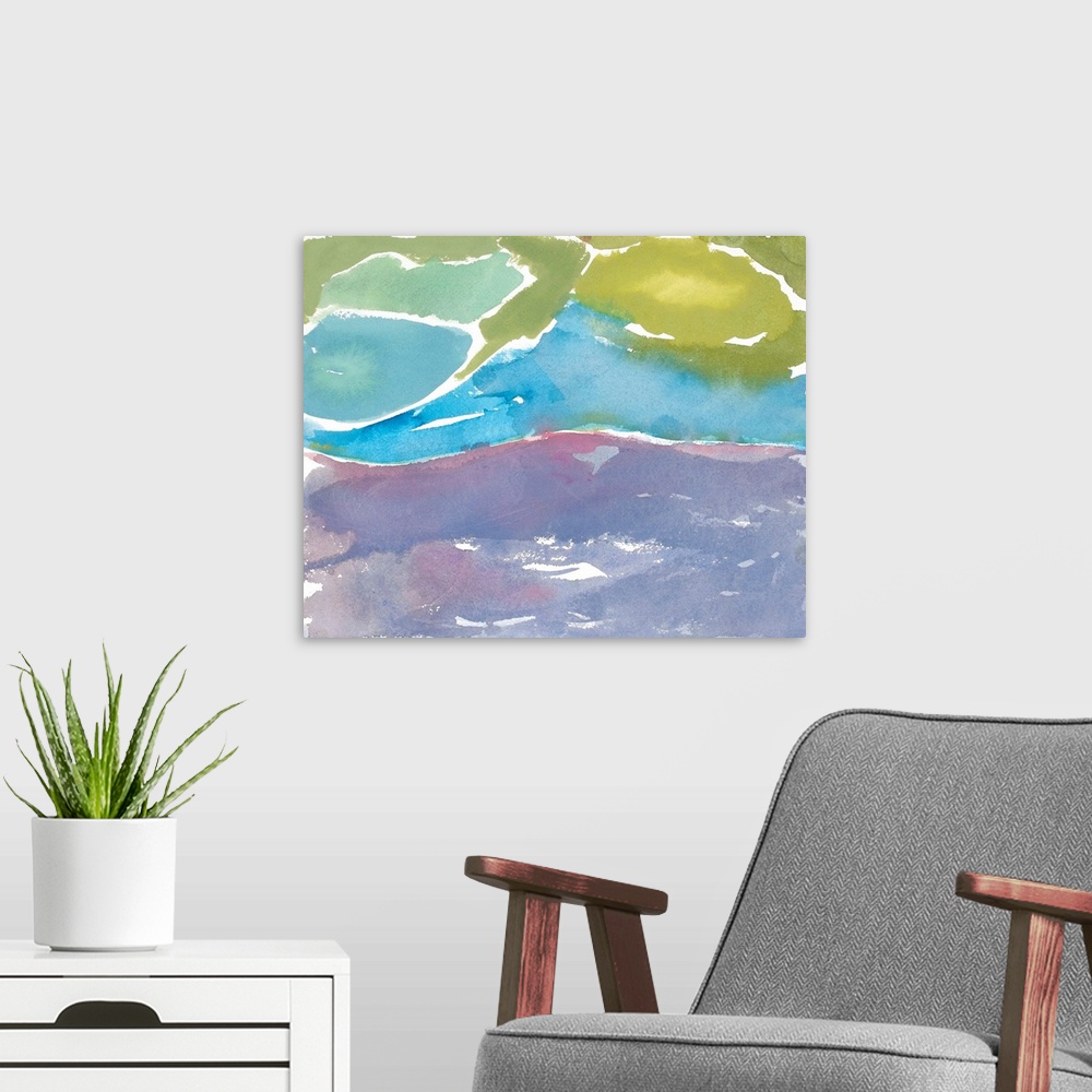 A modern room featuring Abstract Italian Landscape IV