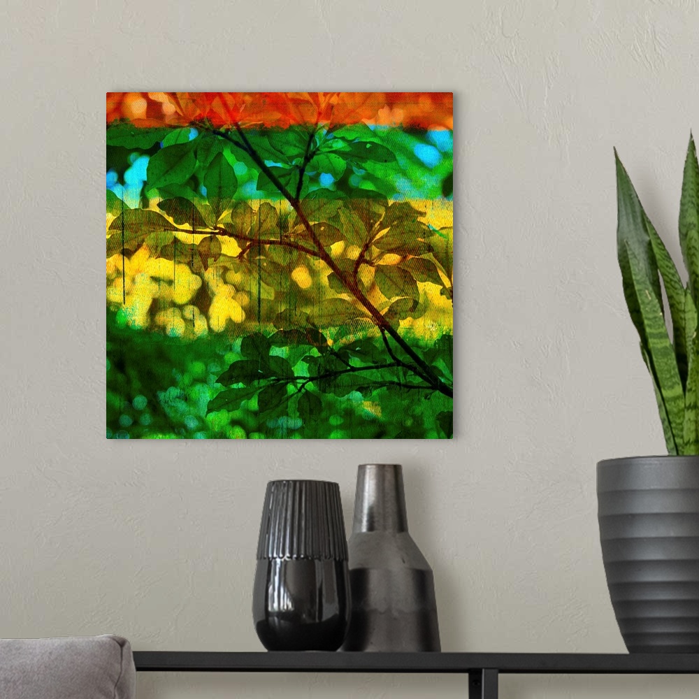 A modern room featuring Abstract Leaf Study I