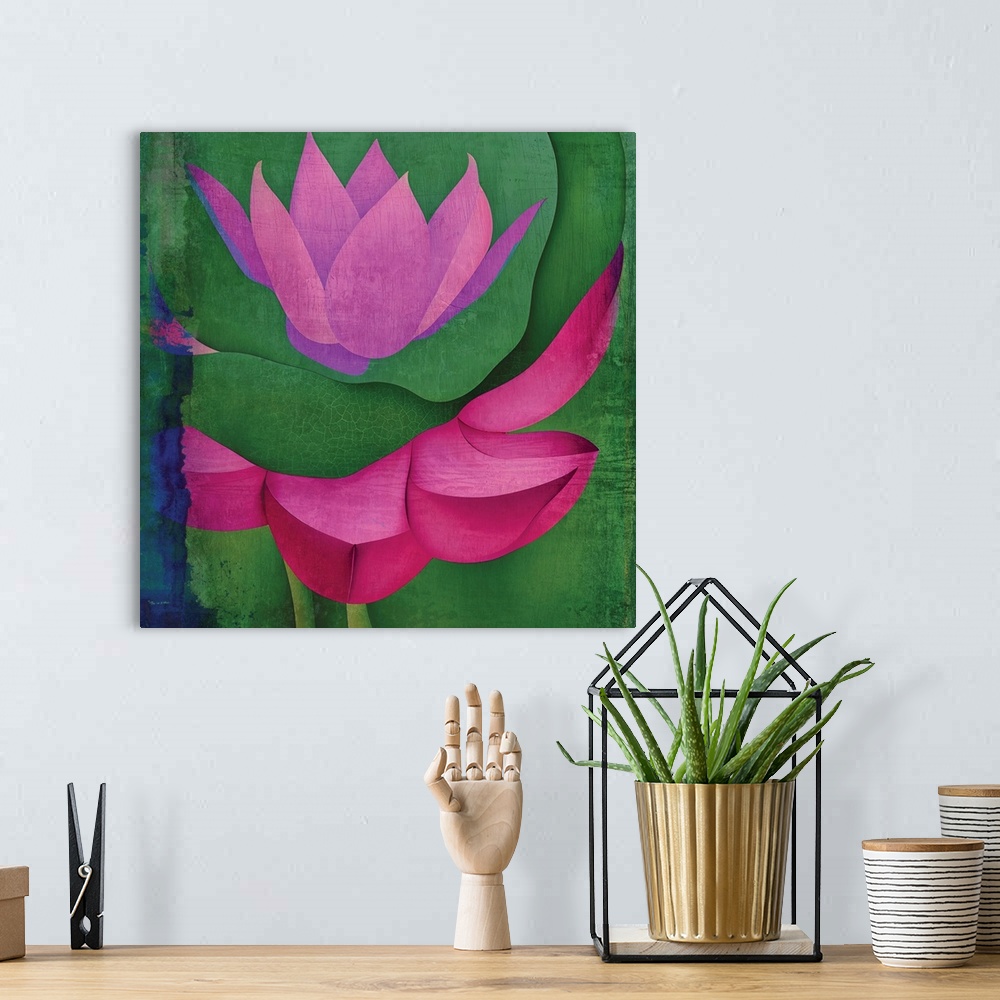 A bohemian room featuring Abstract Lotus Flower