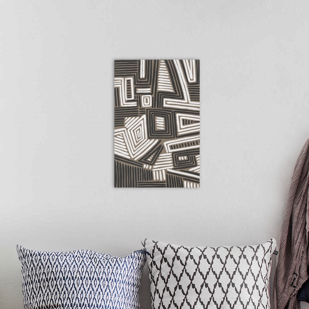 A bohemian room featuring Abstract Maze II