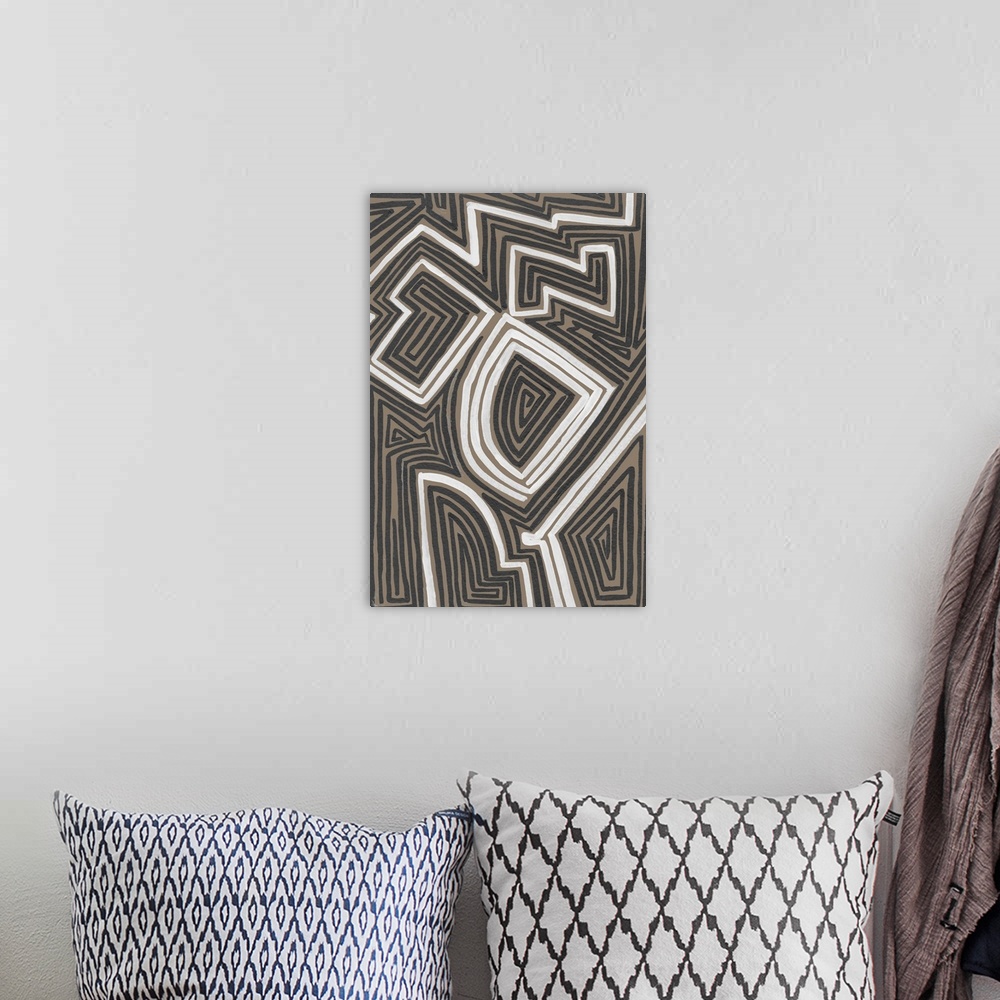 A bohemian room featuring Abstract Maze III
