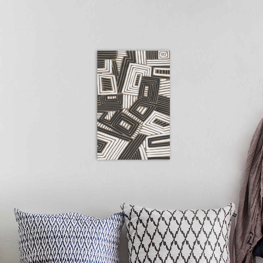 A bohemian room featuring Abstract Maze IV