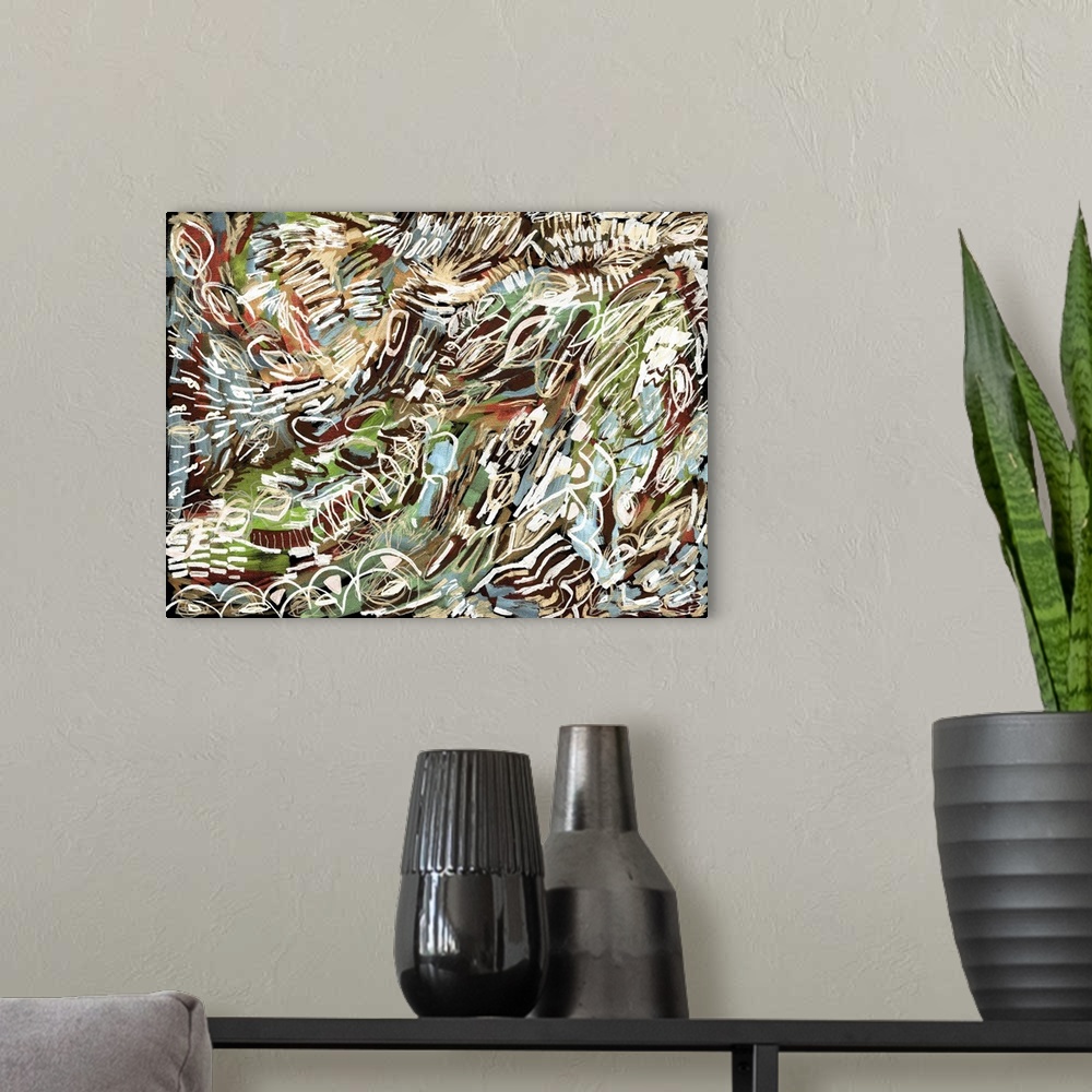 A modern room featuring Abstract Motions II