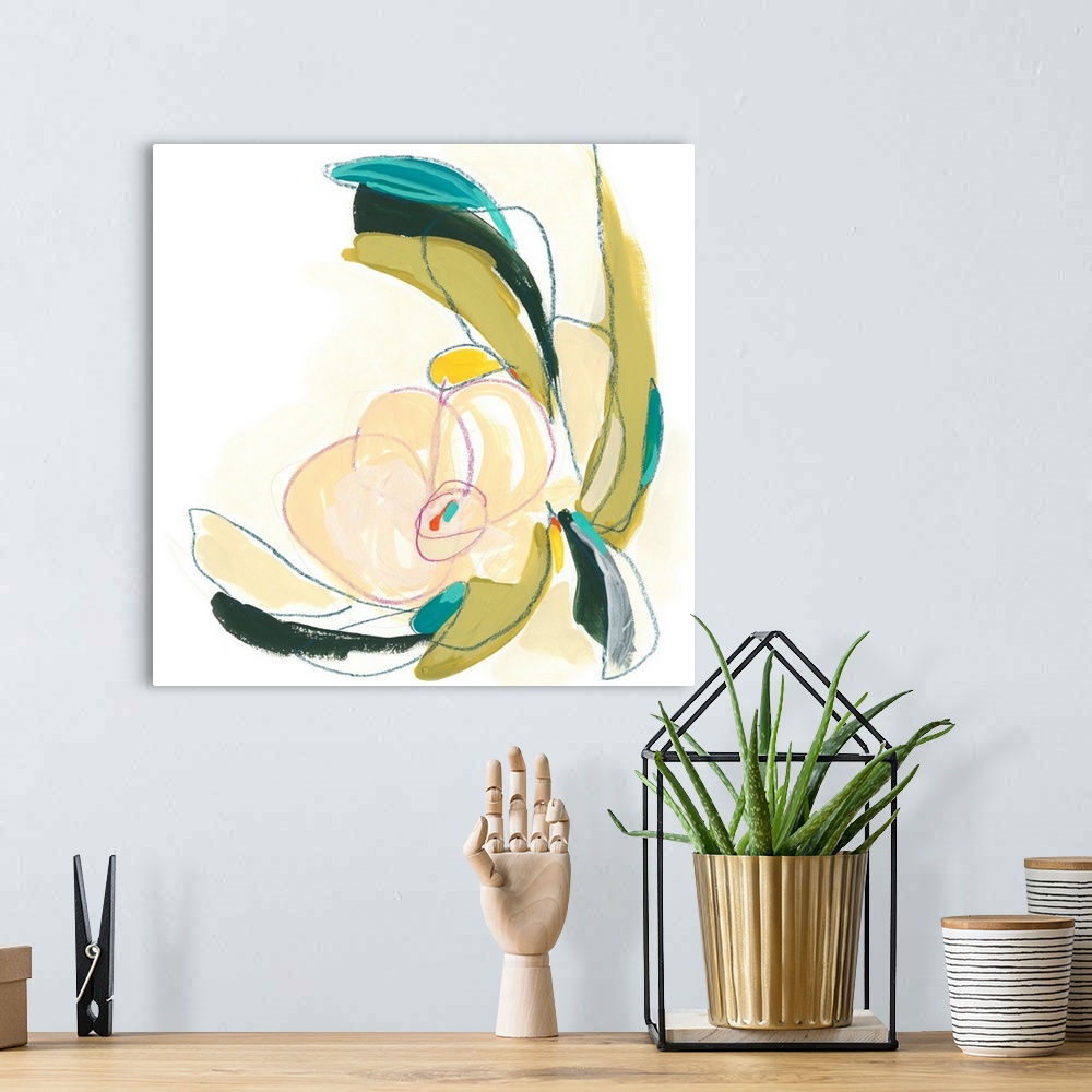 A bohemian room featuring Abstract Orchid II