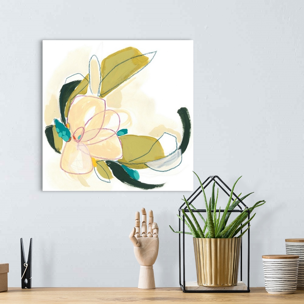 A bohemian room featuring Abstract Orchid III