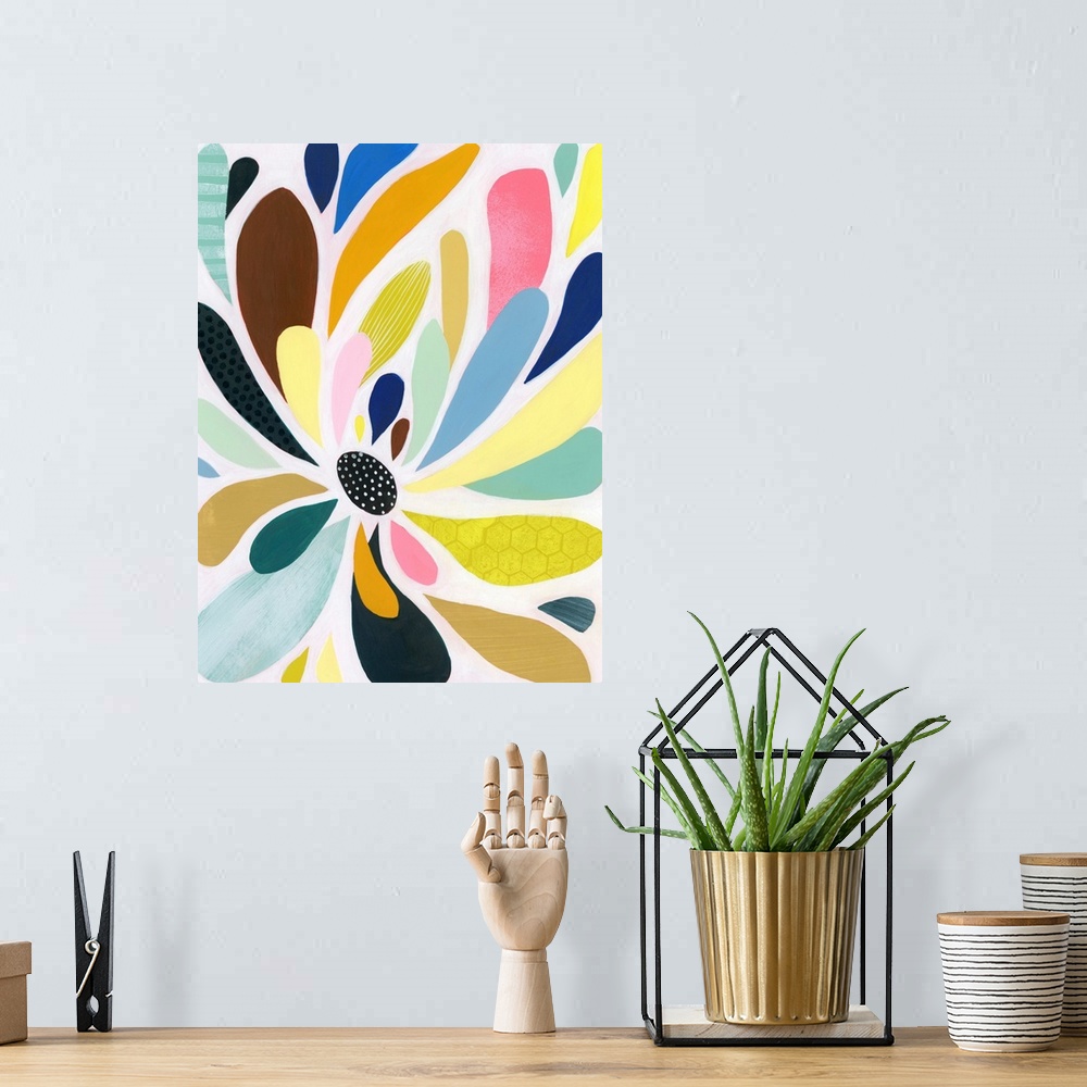 A bohemian room featuring Abstract Petals II