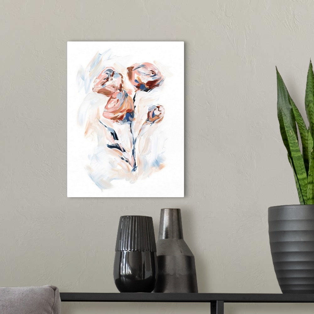 A modern room featuring Abstract Rose Bouquet II
