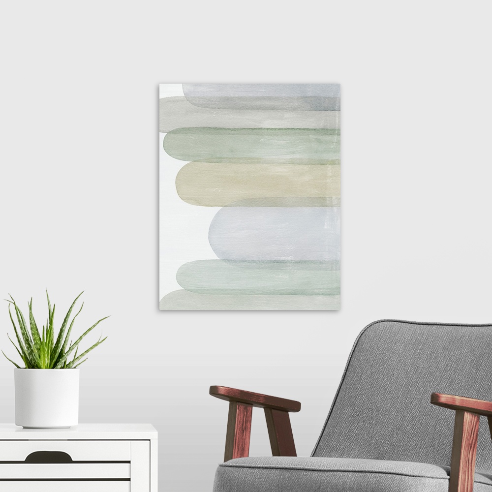 A modern room featuring Abstract Storm Clouds II