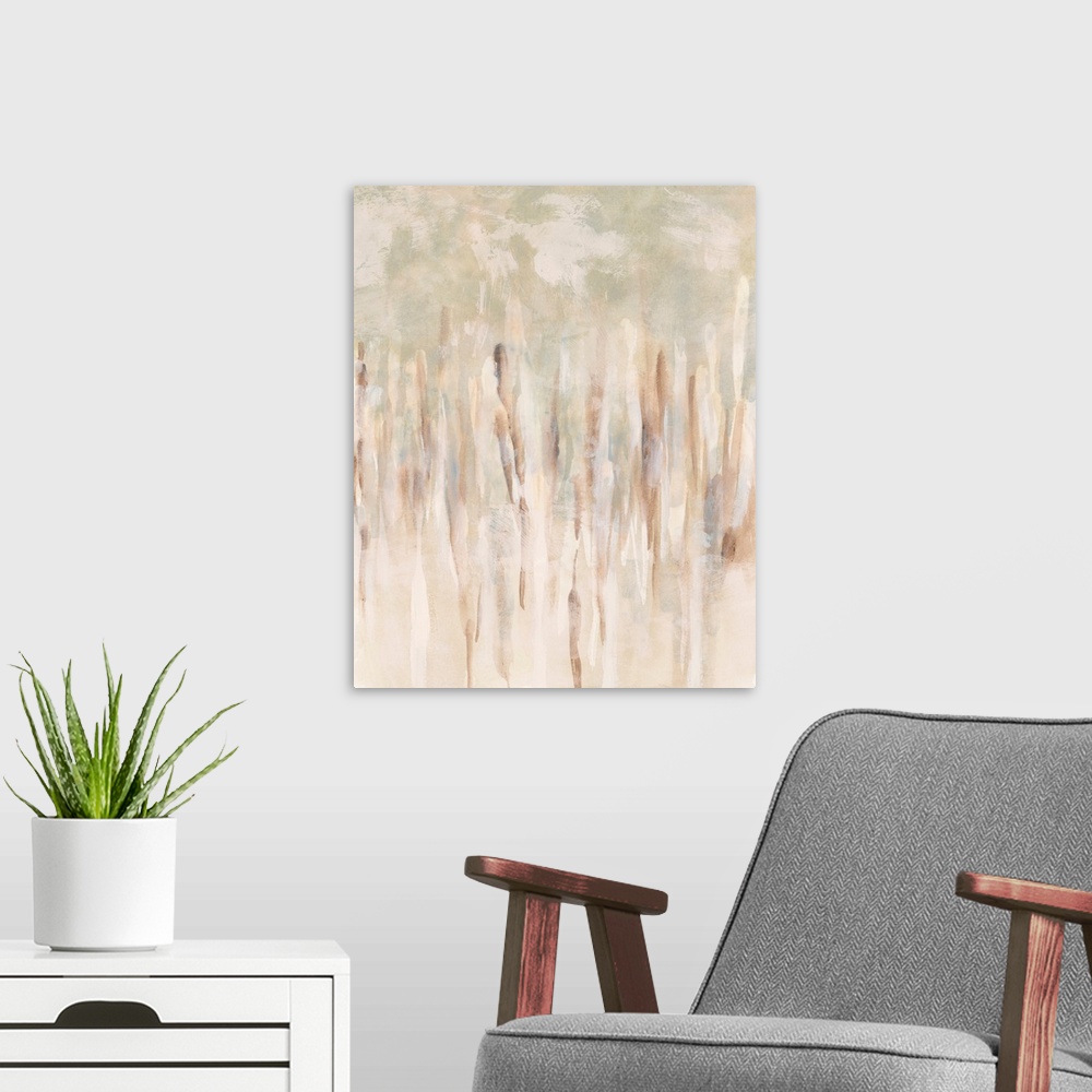 A modern room featuring Abstract Thicket II